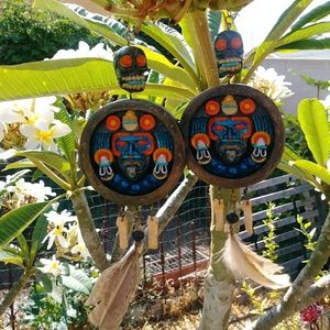 Handpainted Tonatiuh earrings